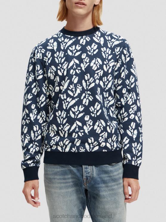 Scotch & Soda Men Printed Crewneck Organic Cotton Sweatshirt