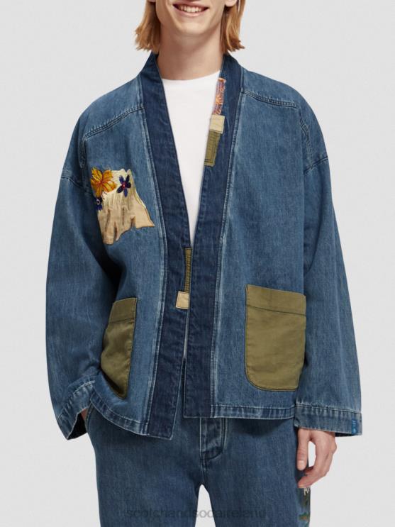 Scotch Soda Men Embroidered Denim Kimono Jacket ZXB6F558 Clothing Washed Indigo ZXB6F558 SCOTCH SODA Ireland Show Your Wearing Taste Take a look at the latest Scotch and Soda jeans